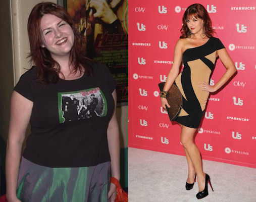 Sara Rue sexy legs before and after