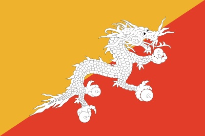 The flag-on with the dragon Bhutan
